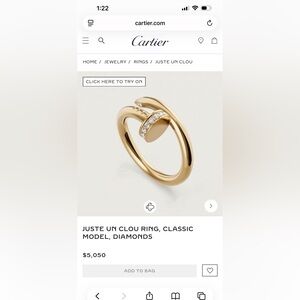 Cartier juste in clou ring